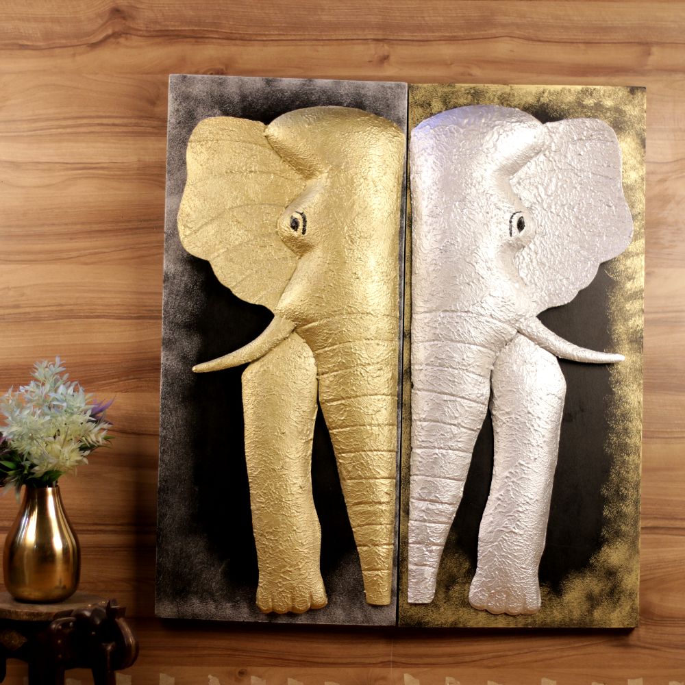 GOLDEN PANEL ELEPHANT SILVER