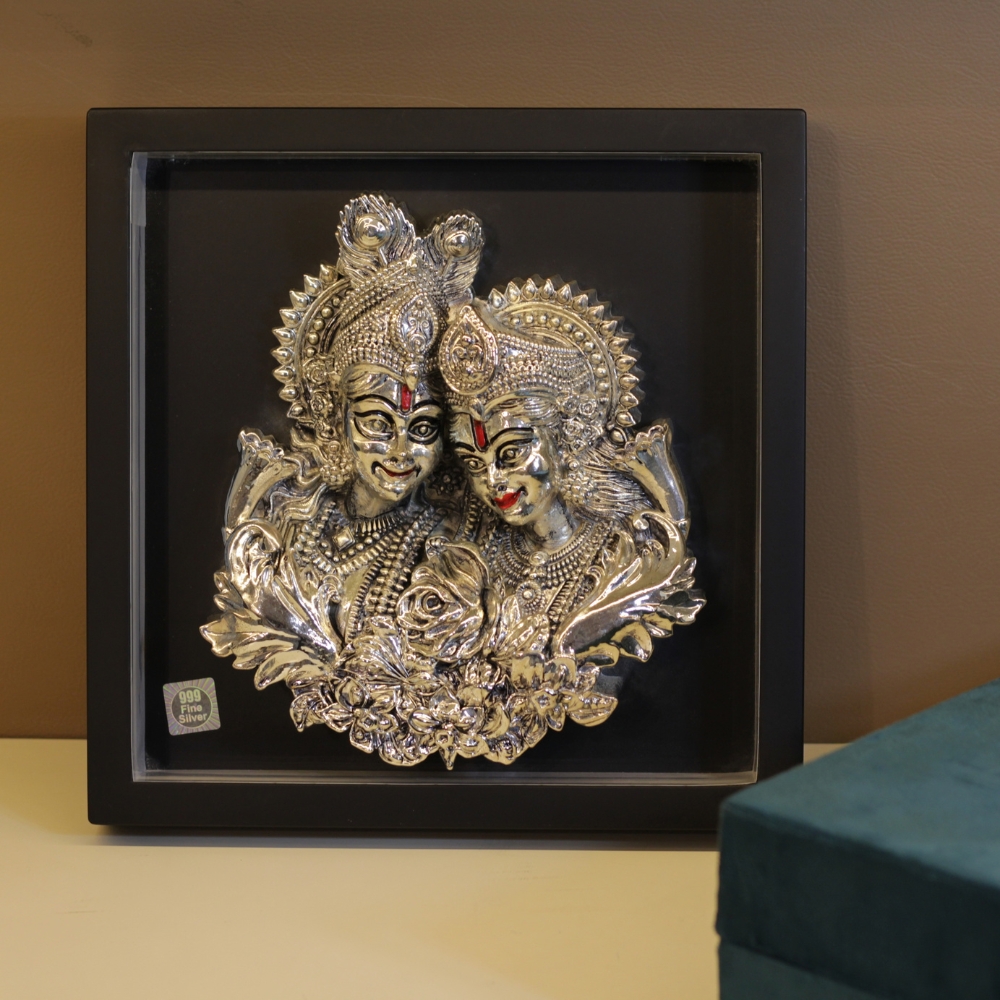 Radha Krishna (Flower) with Light Frame - 3