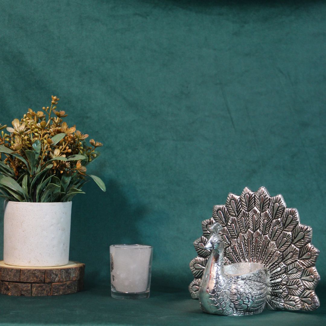 Metal Peacock Candle - 4
