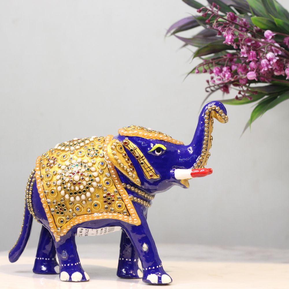 Metal Elephant Jewellery Work 6'' - 3
