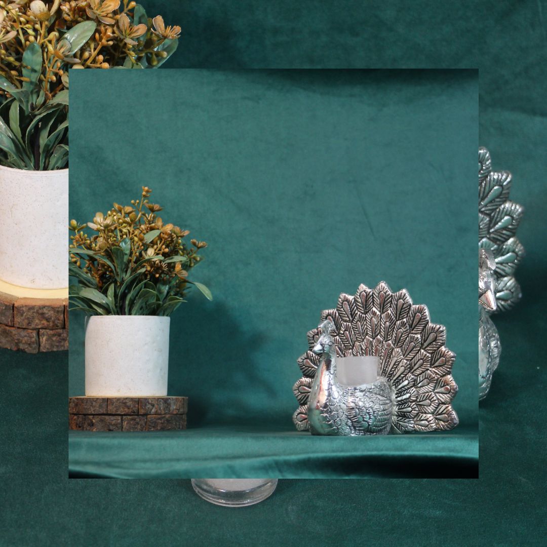 Metal Peacock Candle - 5