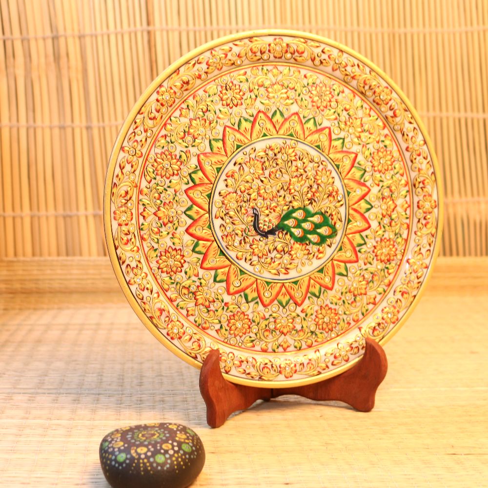 MARBLE PLATE 12 INCH GOLD WORK - 4