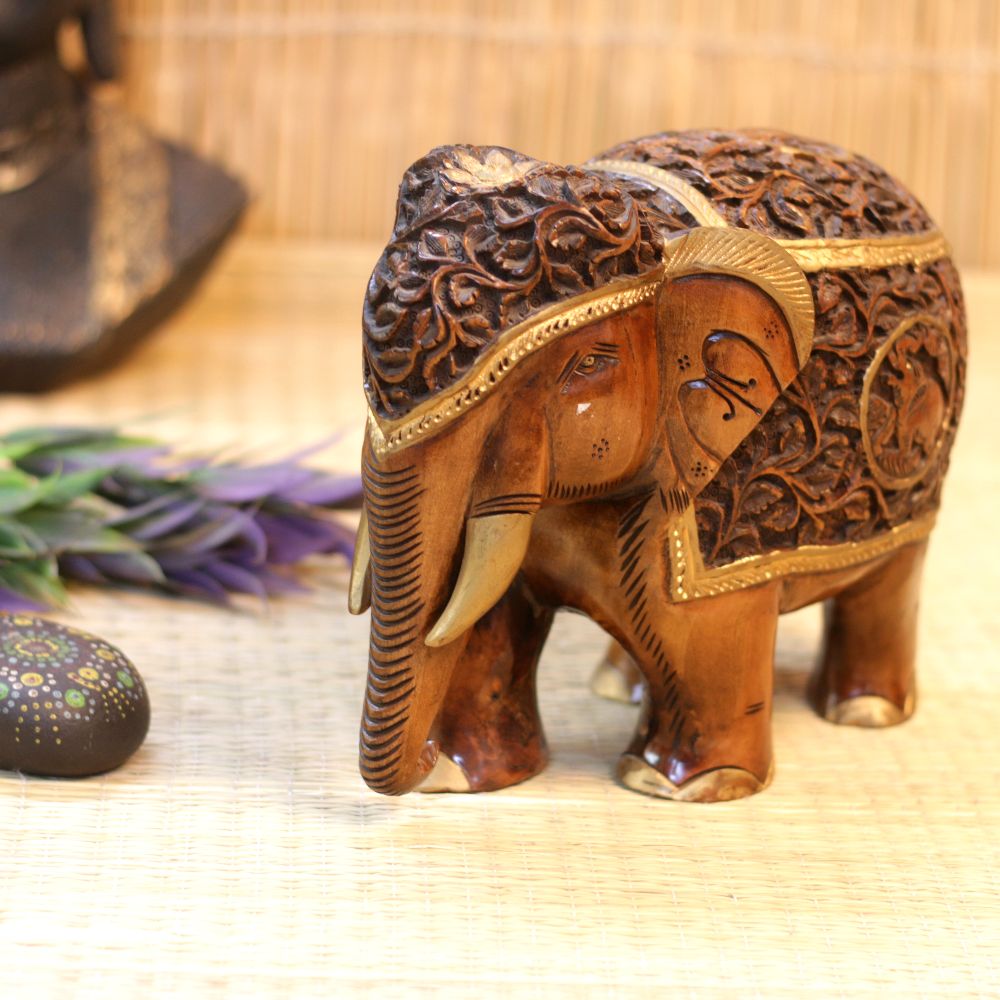 WOODEN HANDCRAFTED ELEPHANT BIG - 4