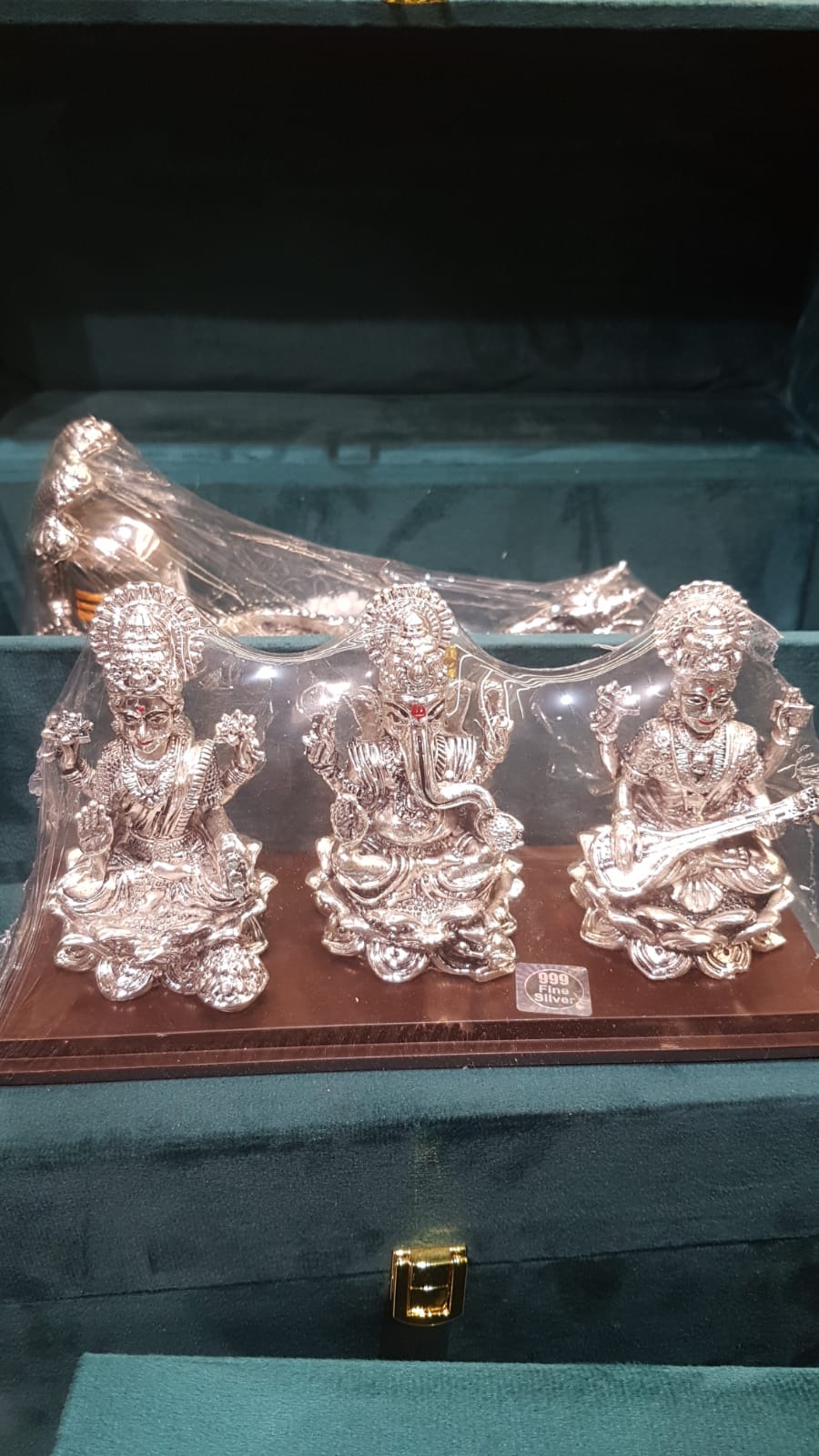 Laxmi Ganesh Saraswati Silver W/b