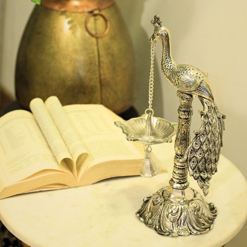 Metal Stand Peacock W/bell - 3