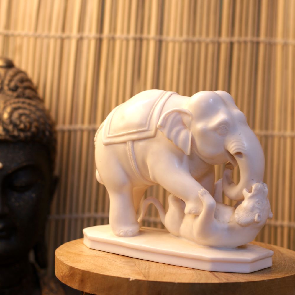 MARBLE ELEPHANT AND TIGER
