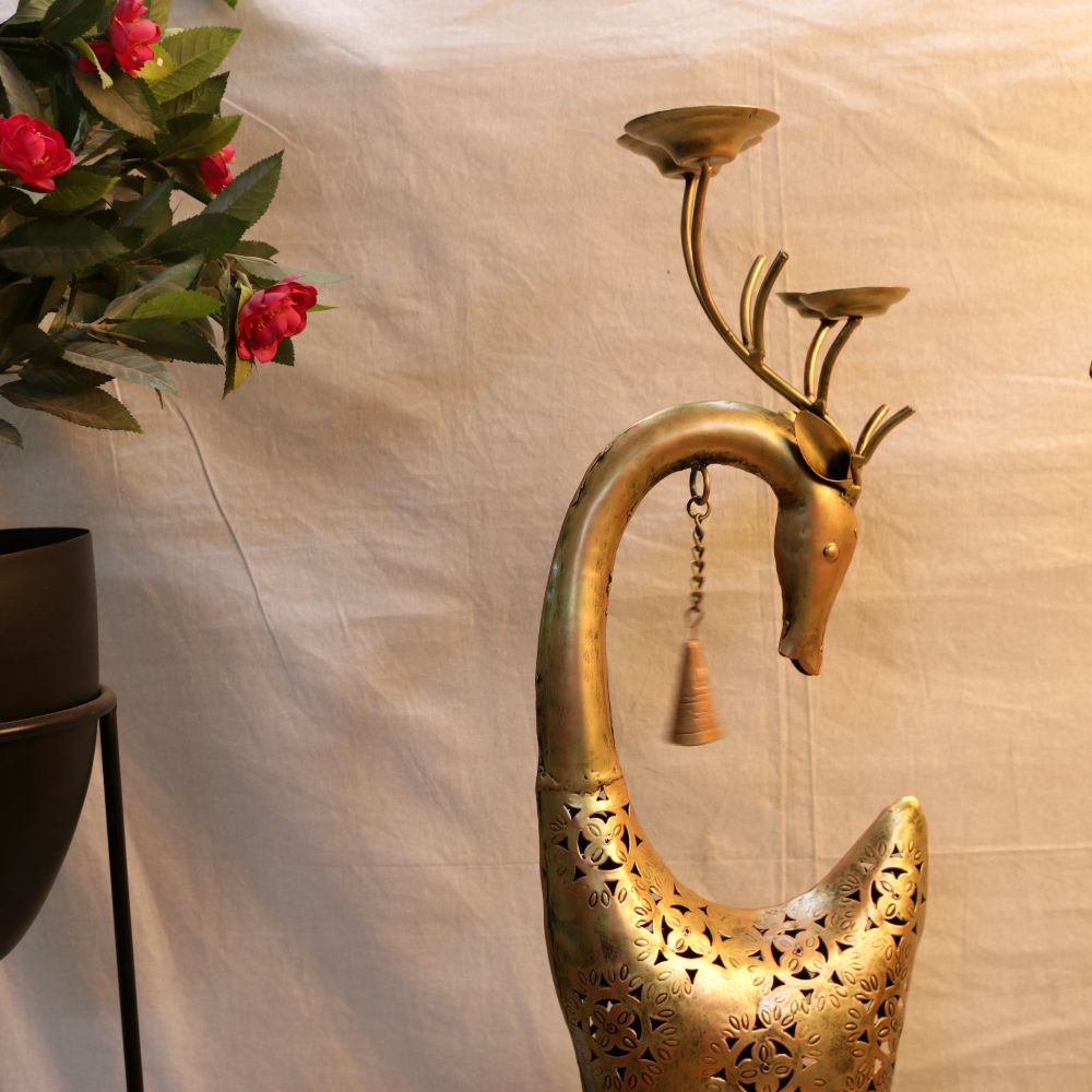 IRON DEER CANDLE WITH BELL - 4
