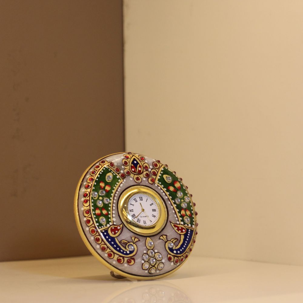 Marble Round Clock - 3