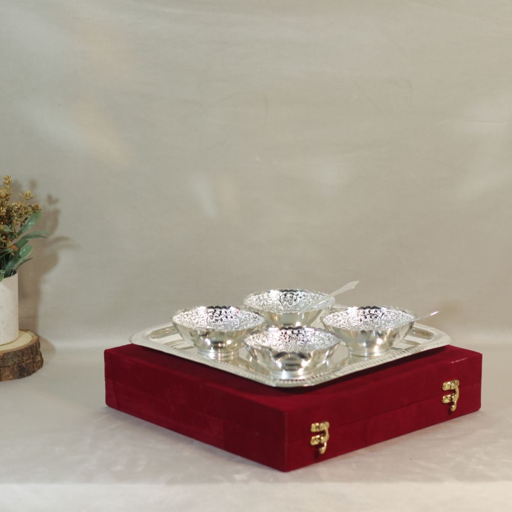 4Pc Bowl Tray Set W/box - 5