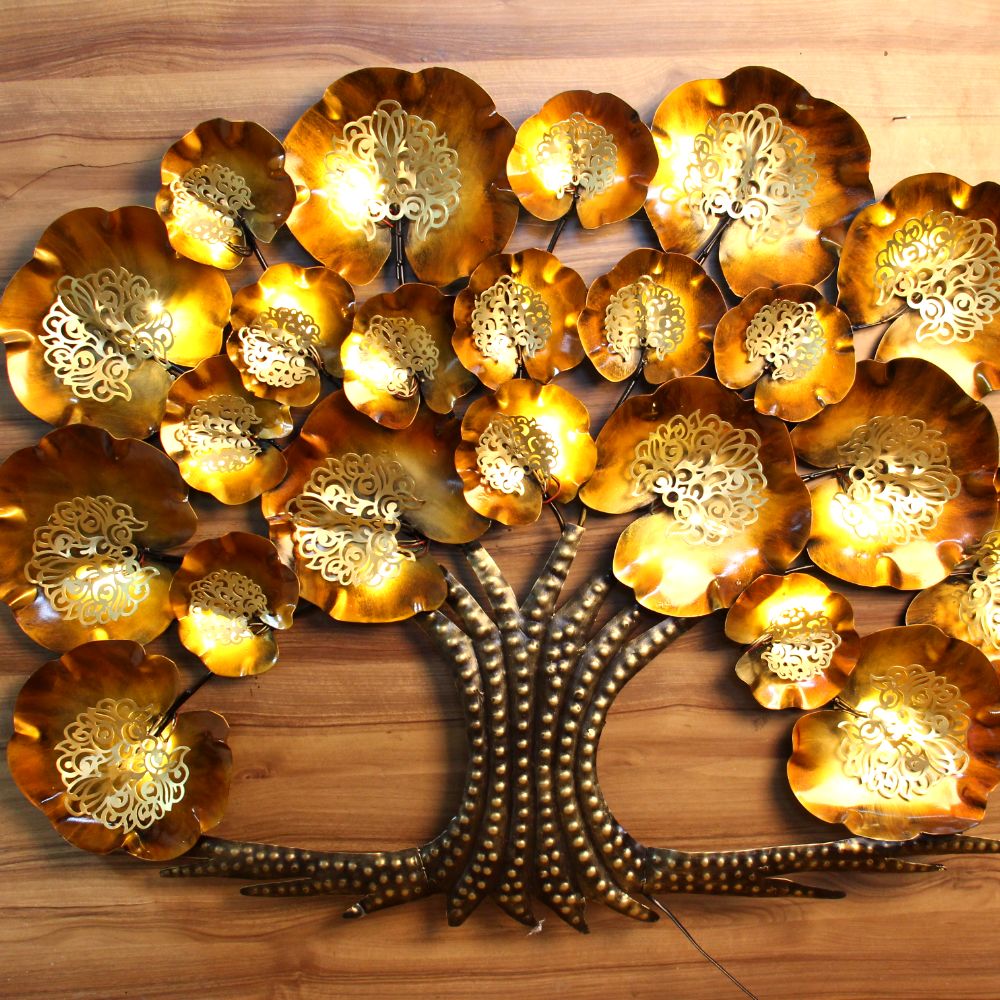Iron Wall  Big Pipal Tree With Led