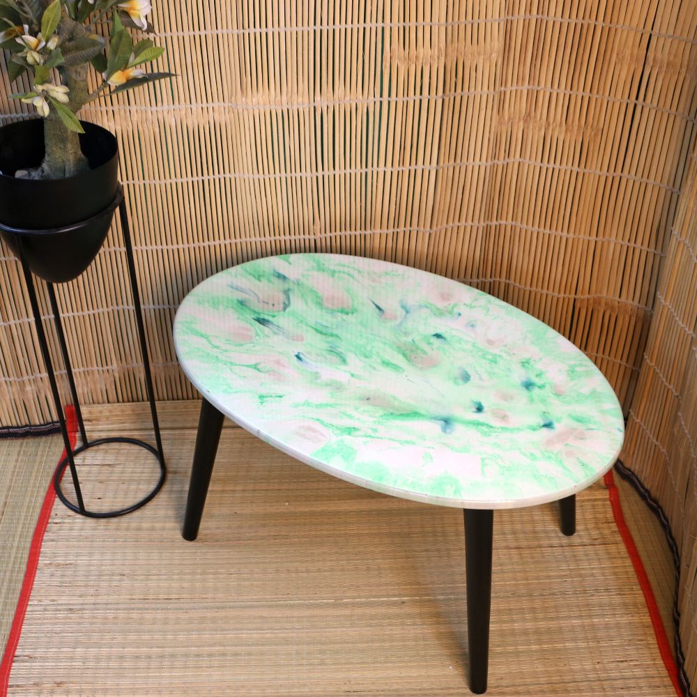 RESIN OVEL CENTER TABLE 20X30