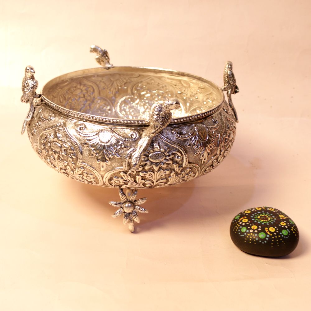 SILVER PLATED CHITAI BOX PARROT