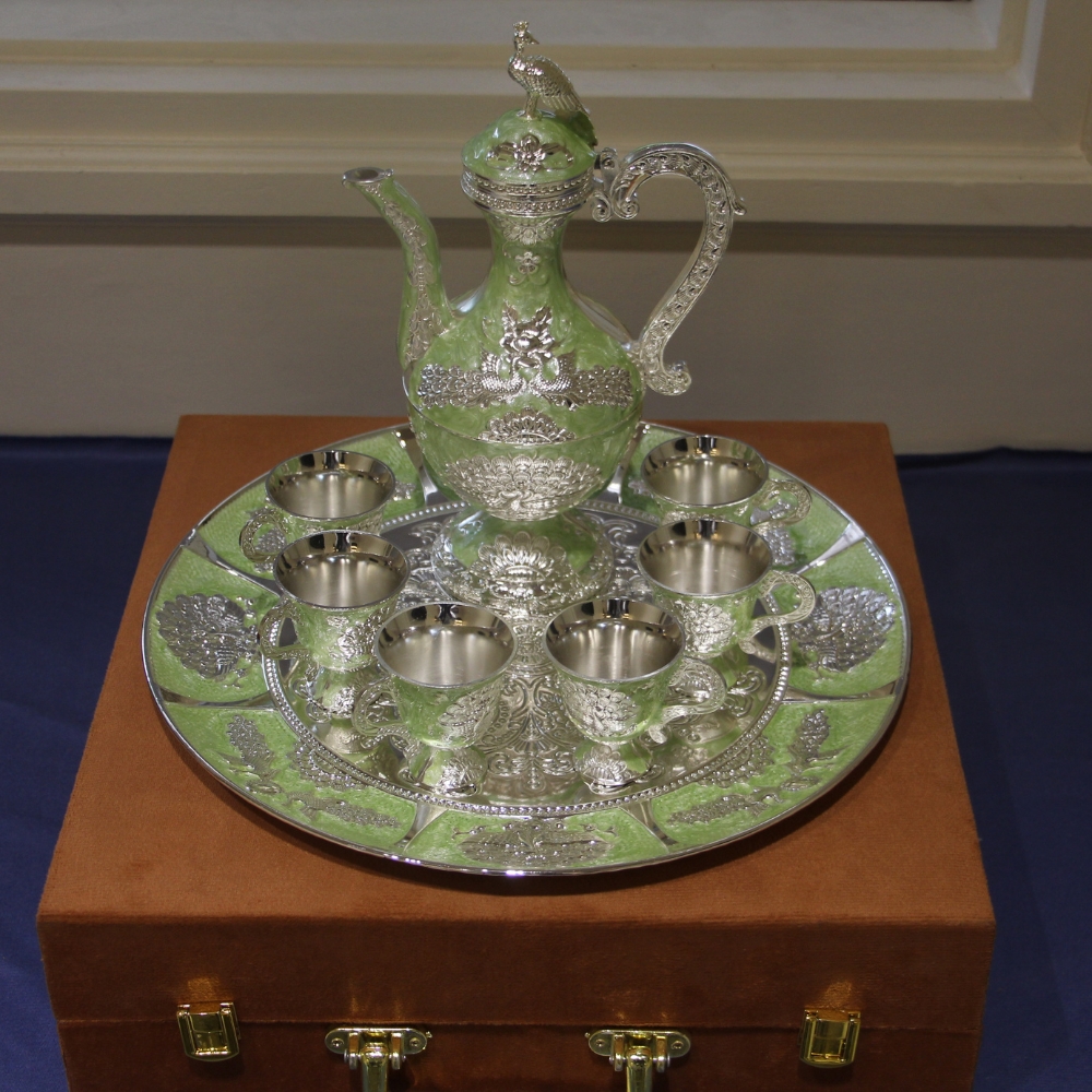 German Silver Tea Jug Set W/b