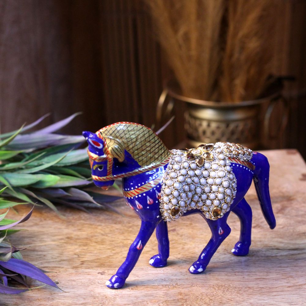 Metal Stone Horse 5'' - 3