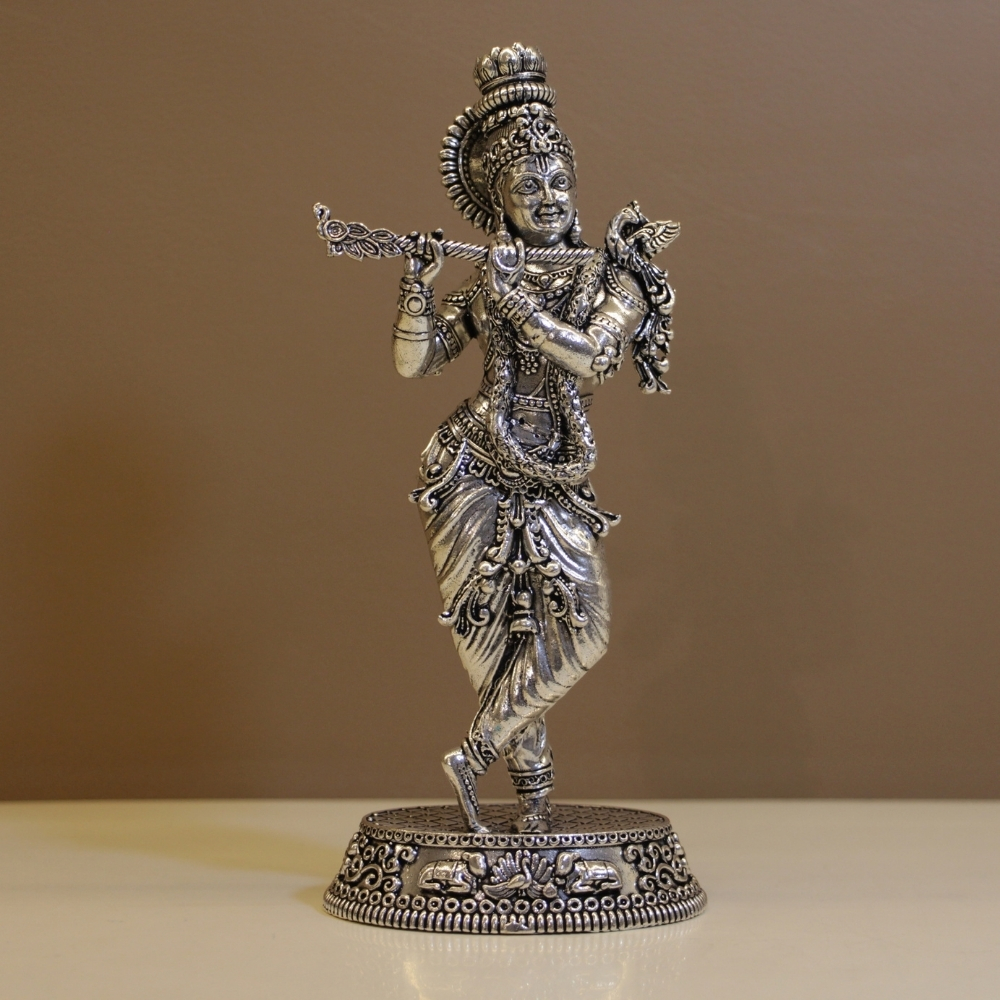 Brass Standing Krishna Statue