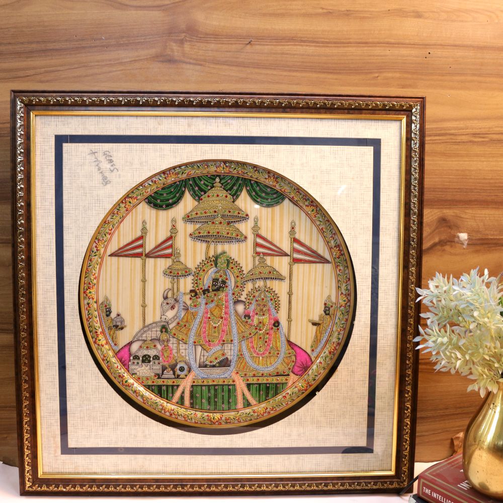 RADHA KRISHAN PLATE  FRAME 26X26