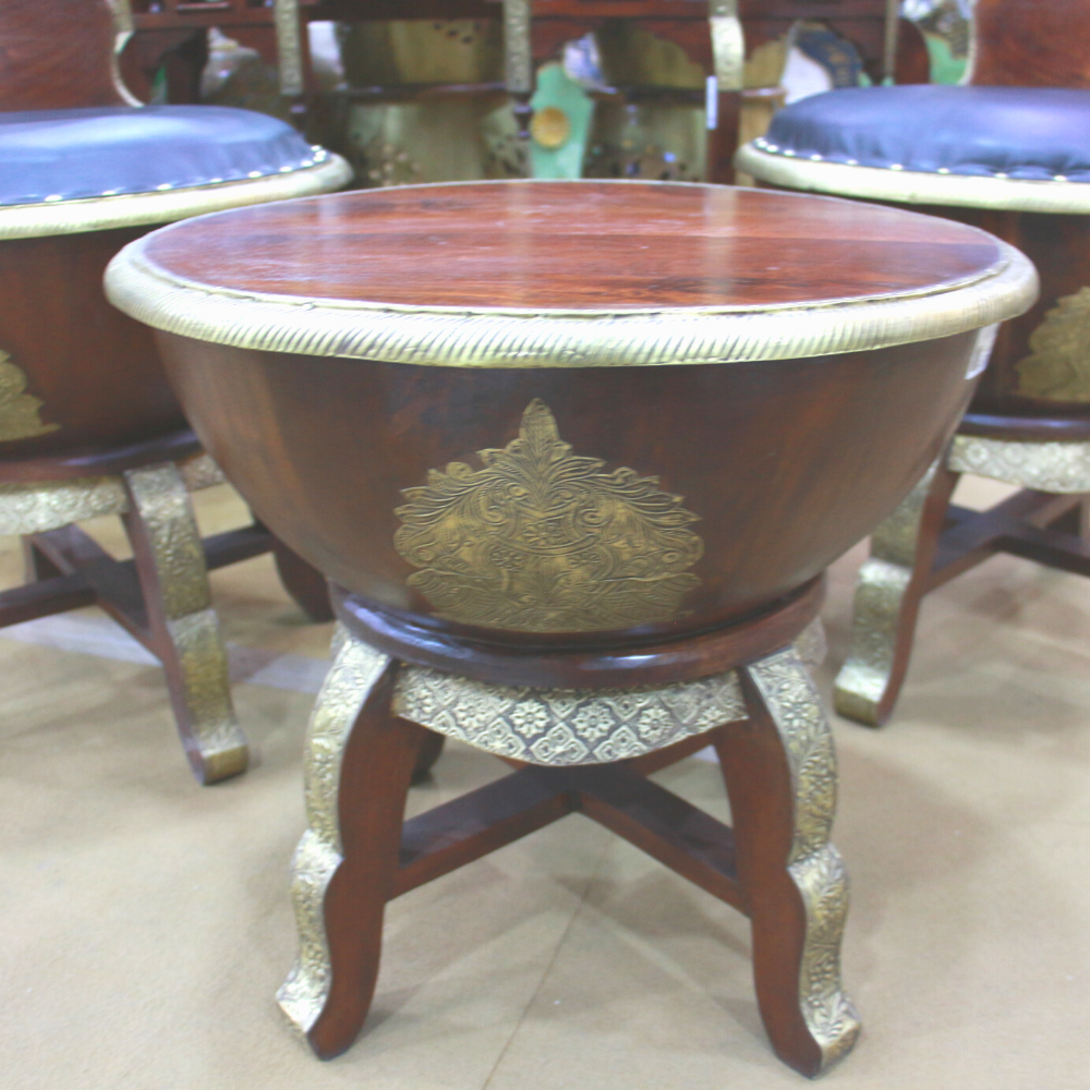 Wd Nagada Table Stool S/3 Brass - 5
