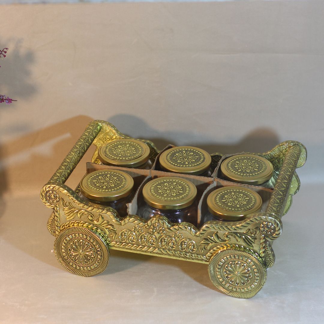 6 Jar Dryfruit Box Trolly - 3