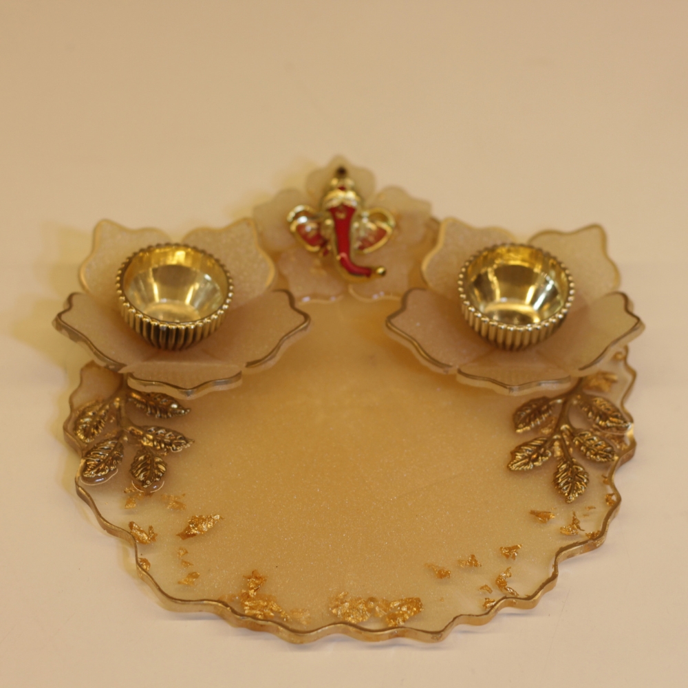 Resin Ganesh Pooja Plate