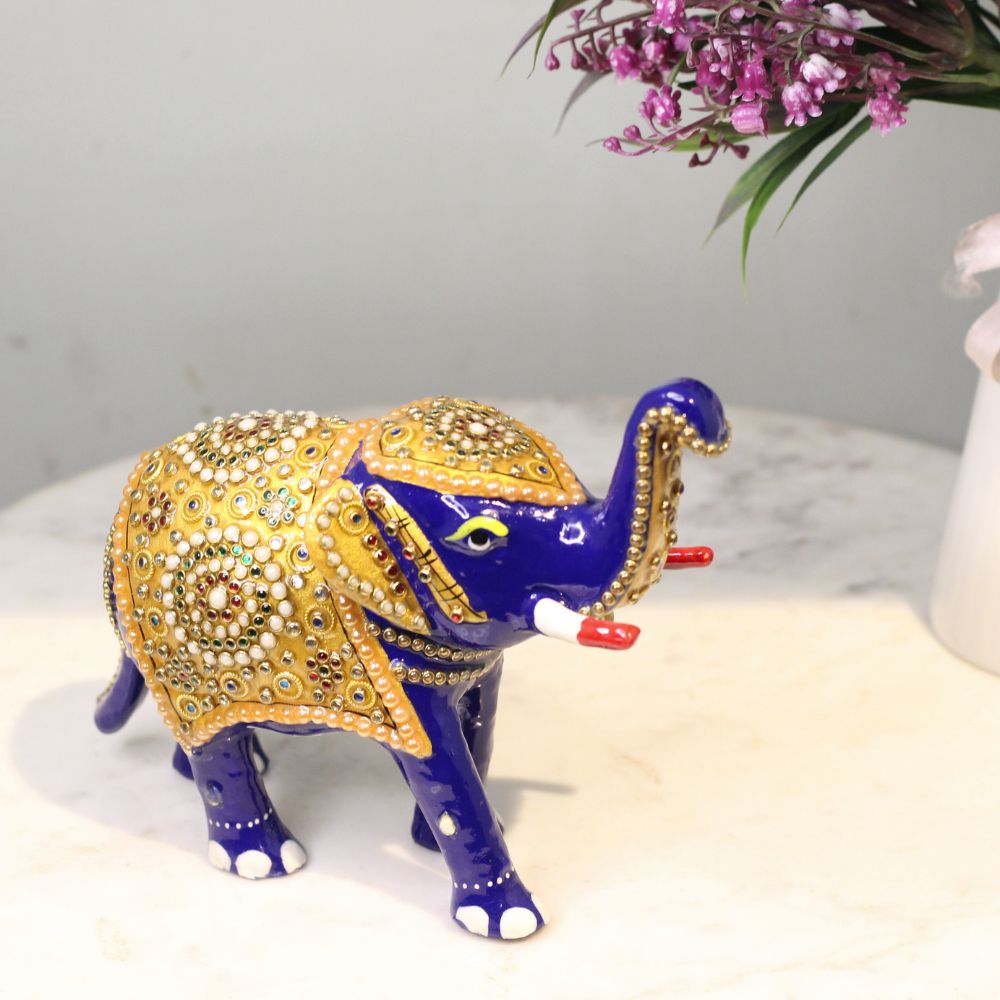 Metal Elephant Jewellery Work 6'' - 4
