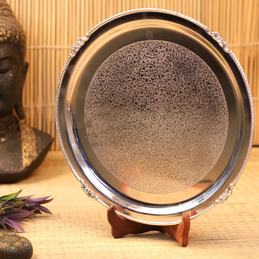 SILVER TRAY 18X18 BRASS