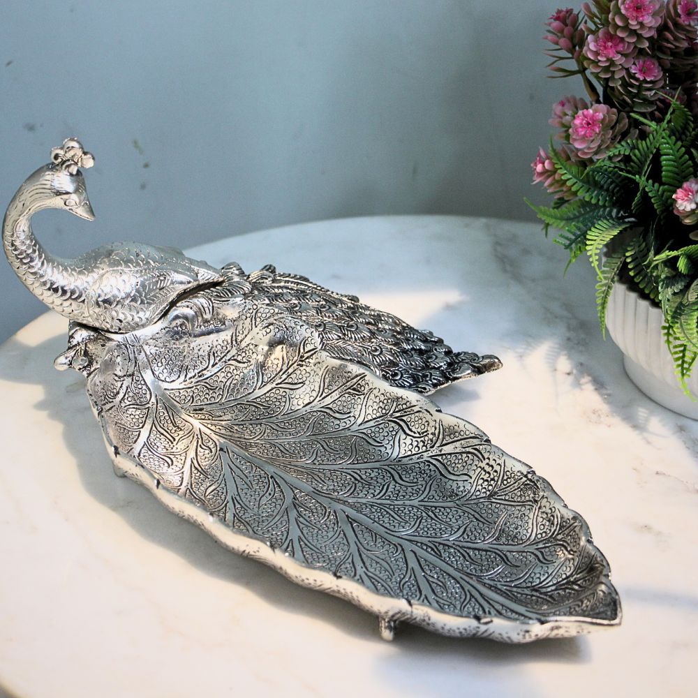 Metal Peacock Plate - 4