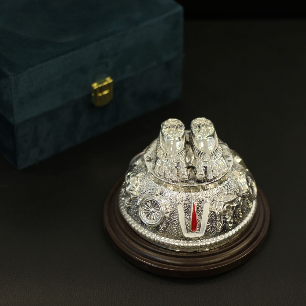 Charan Paduka Silver w/box - 3