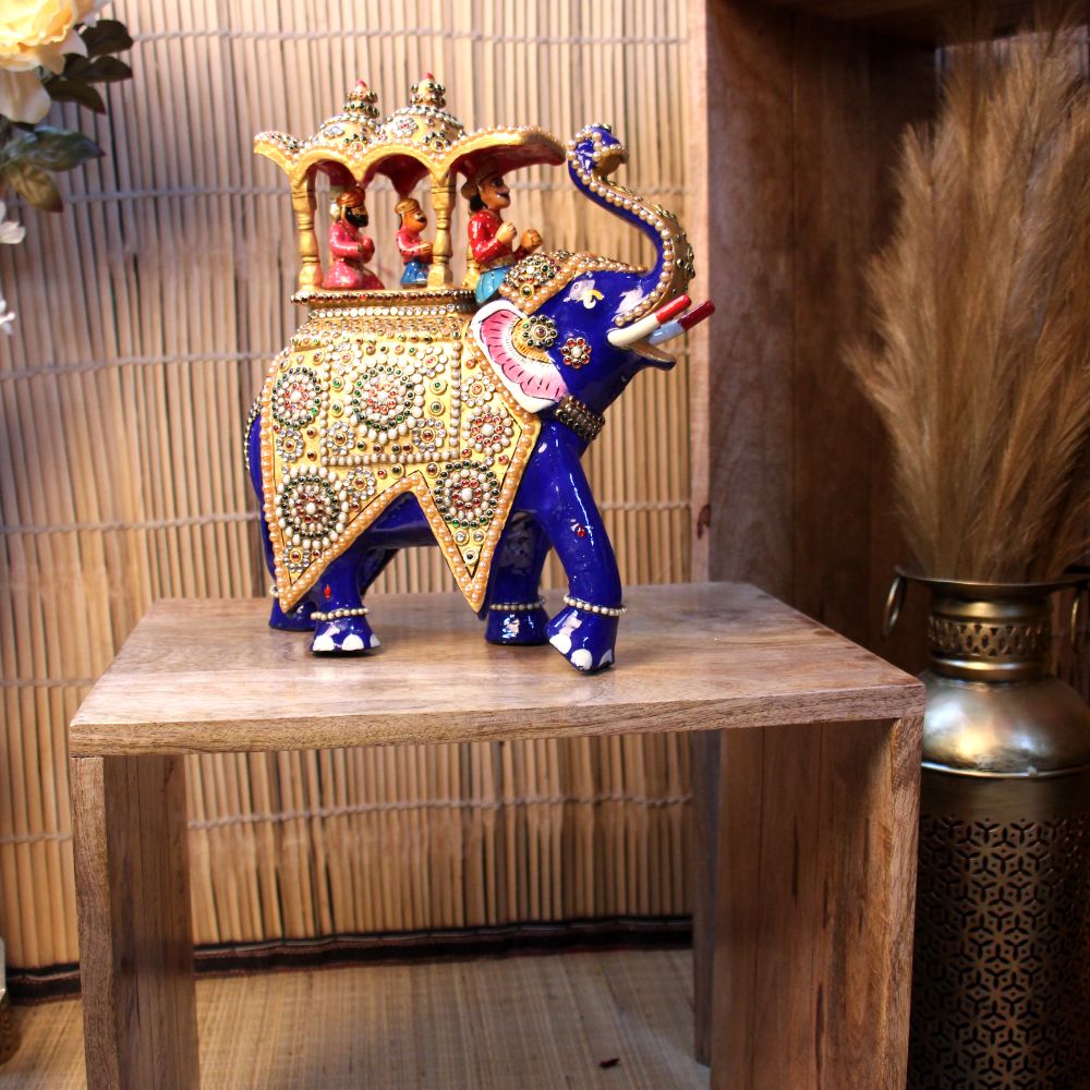 Metal Ambabari Elephant Jewellery Work 12''