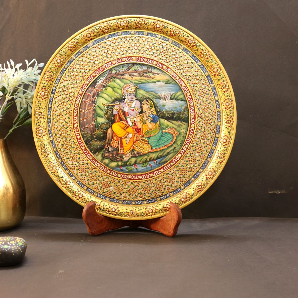 MARBLE GOLDEN PLATE LARGE