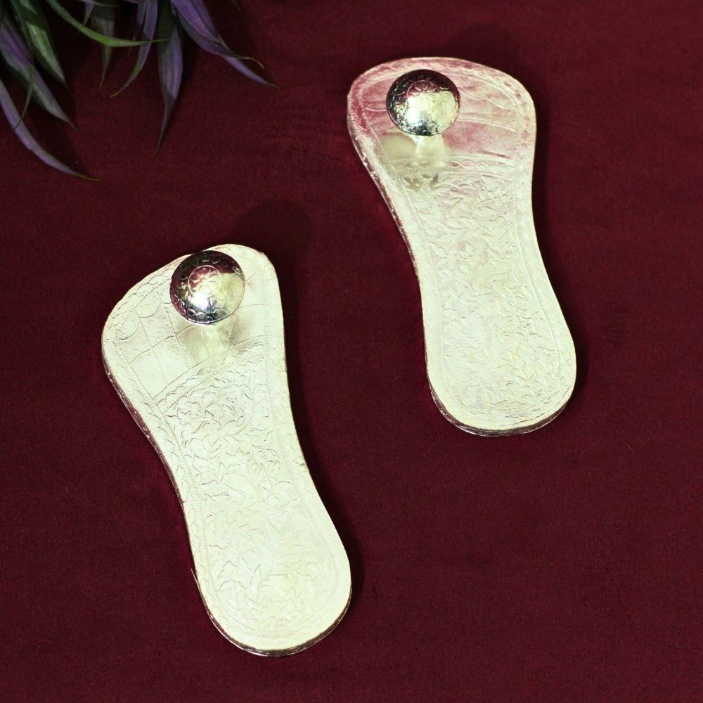 German Silver Charan Paduka - 4