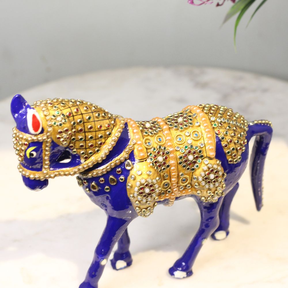 Metal Horse Jewellery Work 6'' - 3
