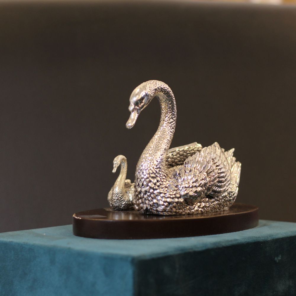 Duck With Baby Silver W/box - 3