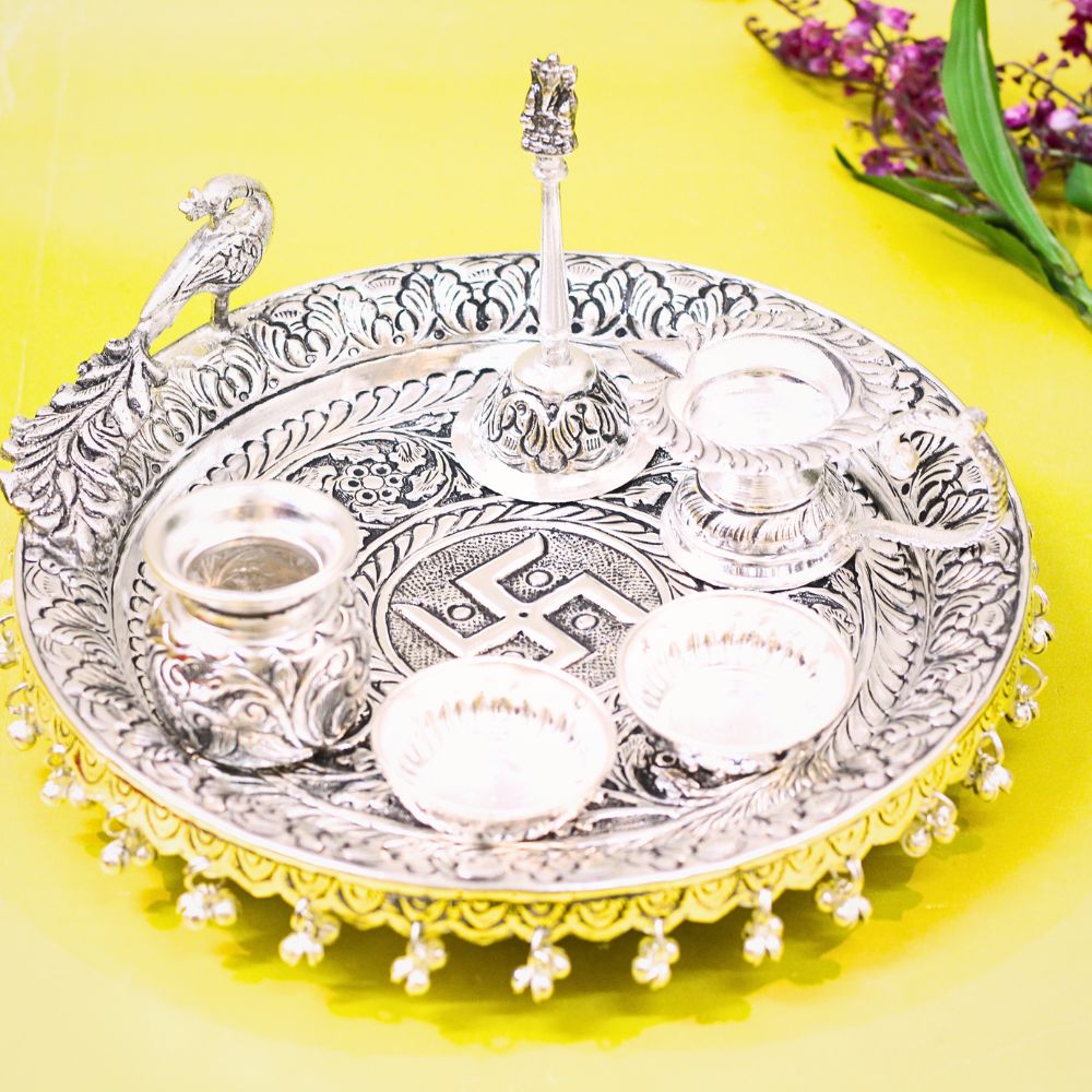 Chitai Peacock Pooja Thali