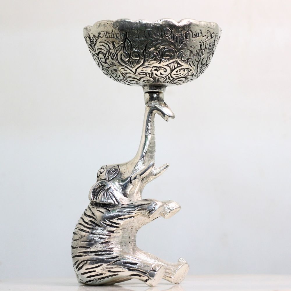 Metal Elephant Bowl