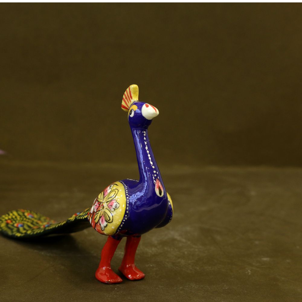 Metal Minakari Peacock 4'' - 4