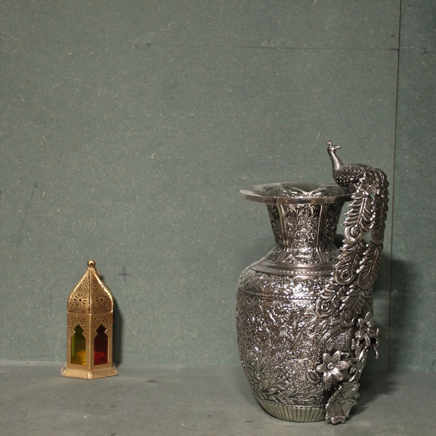 Brass Peacock Flower Pot - 8