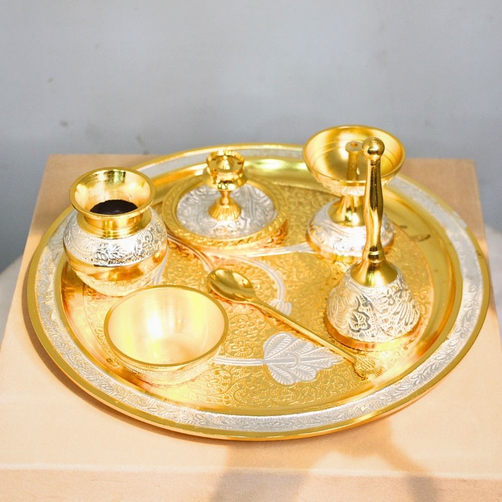 Pooja Thali Set Two Tone - 5