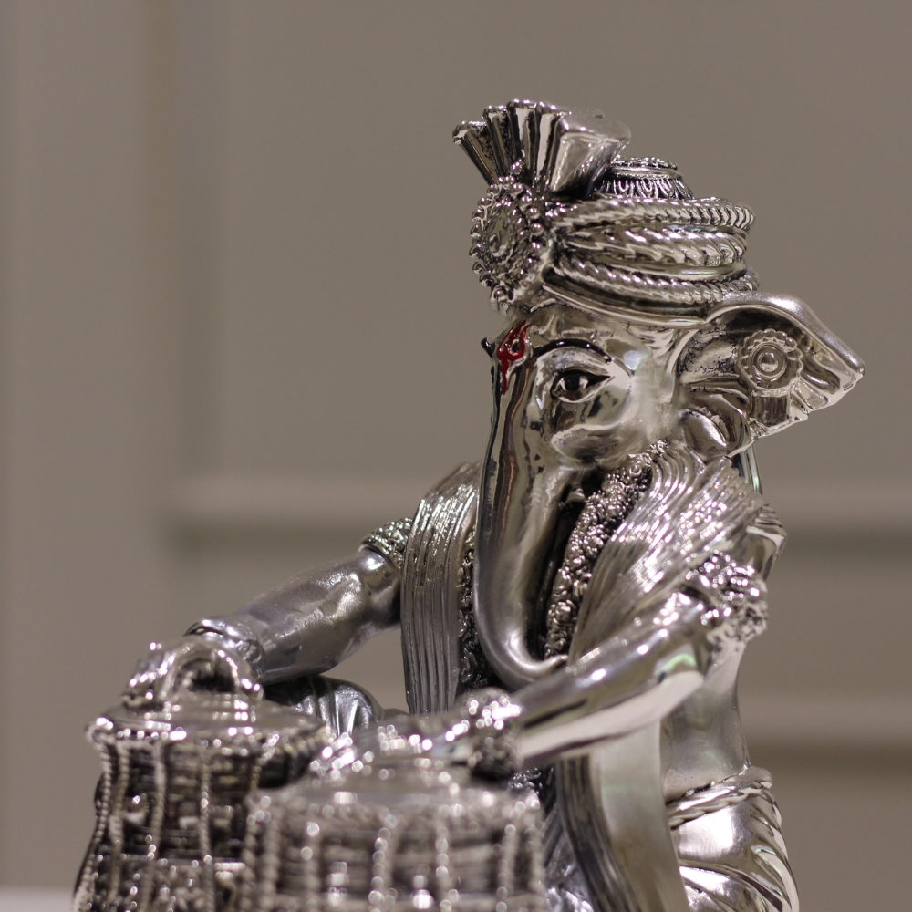 Ganesh Ji Tabla Clad Silver - 4