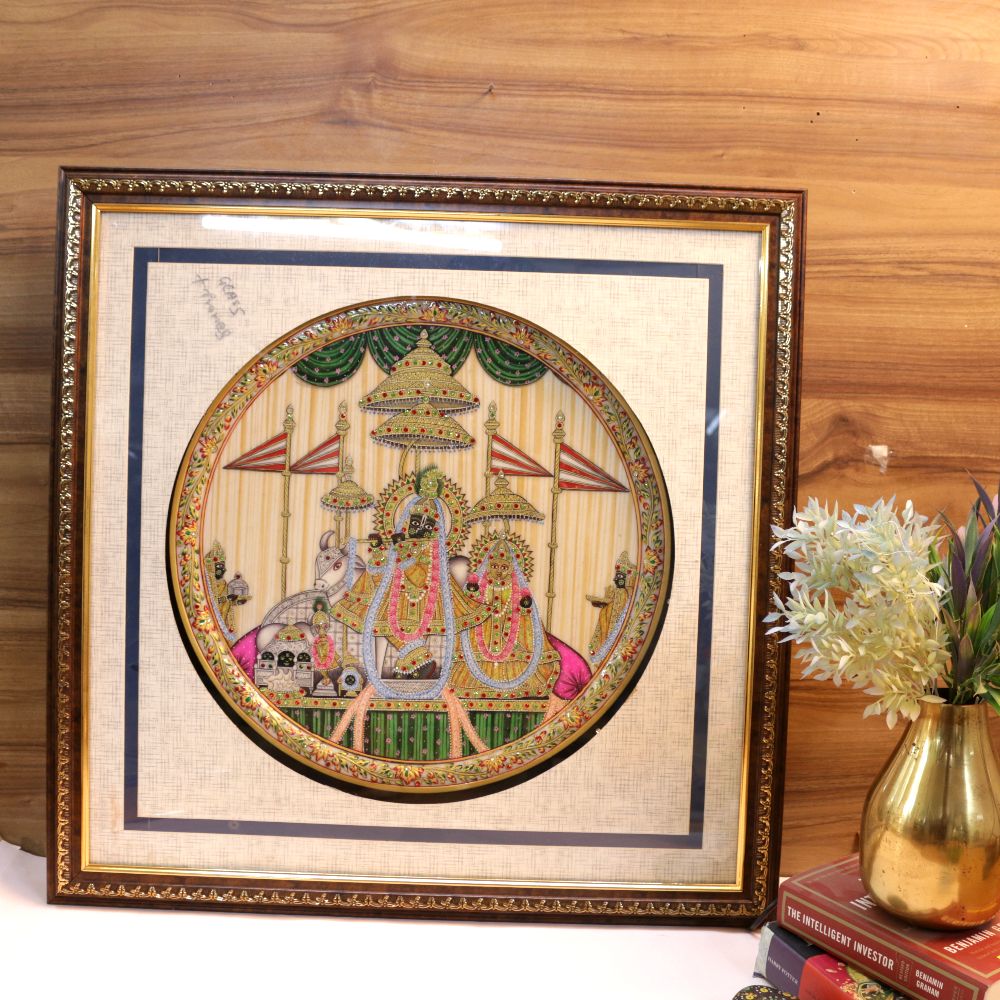 RADHA KRISHAN PLATE  FRAME 26X26