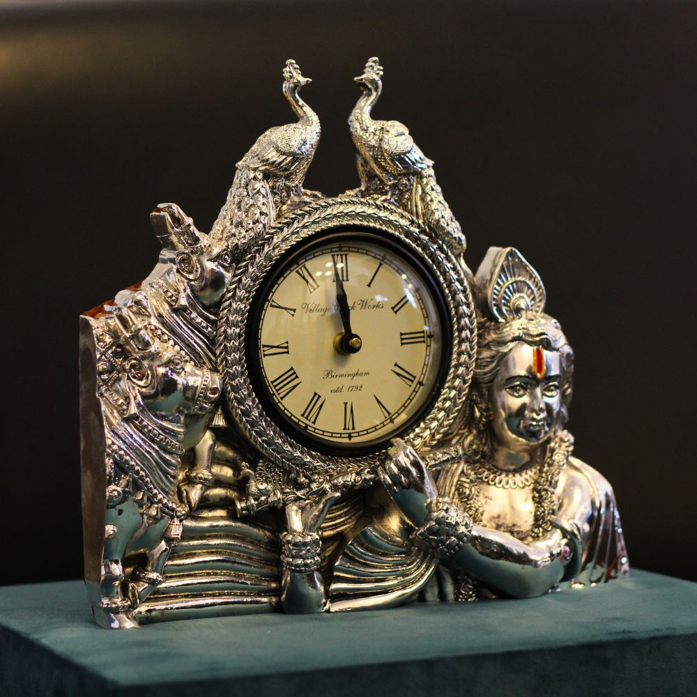 Krishna Two Peacock Wall Clock