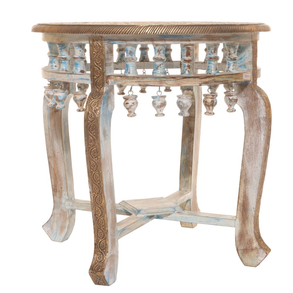 ANTIQUE WELLS ROUND SIDE TABLE - 4