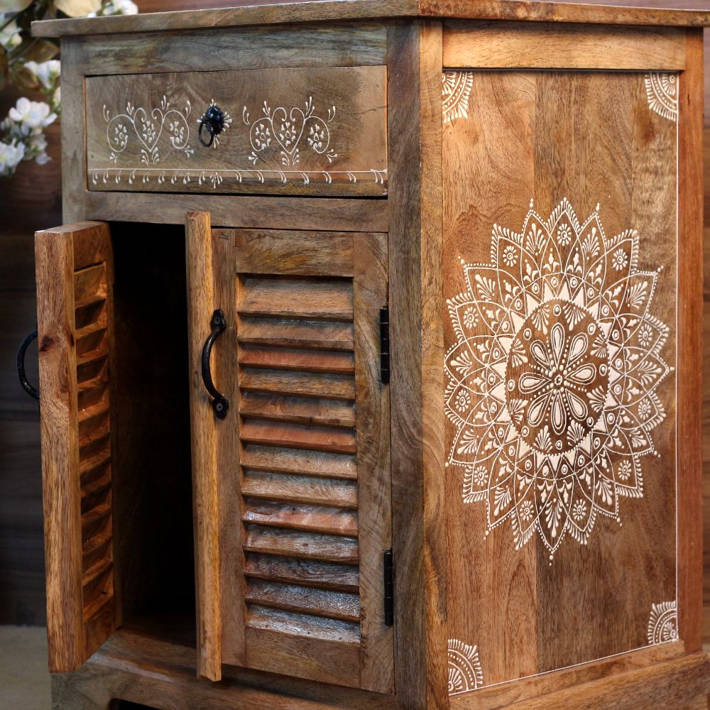 Wooden 1 Drawer Chest Ptd - 5
