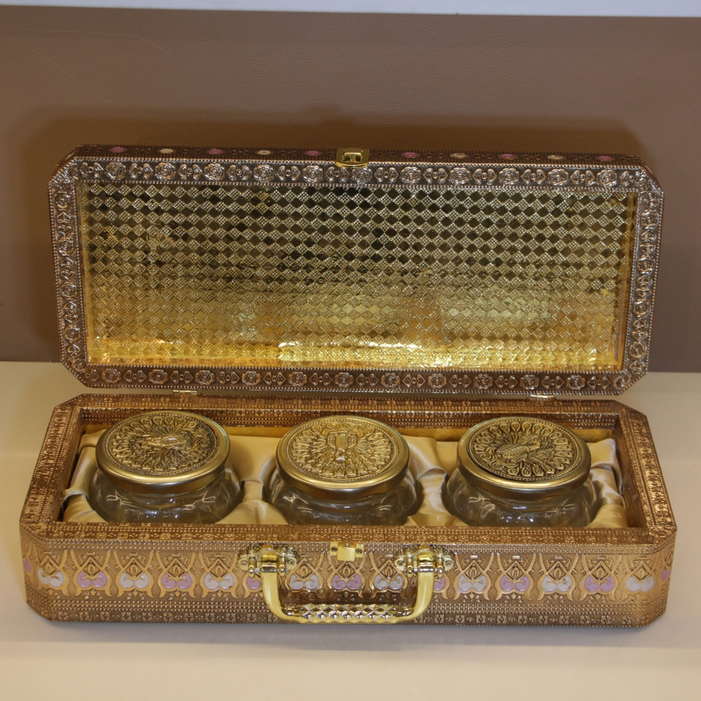 3 Jar D/f Box Hexa Golden Mina