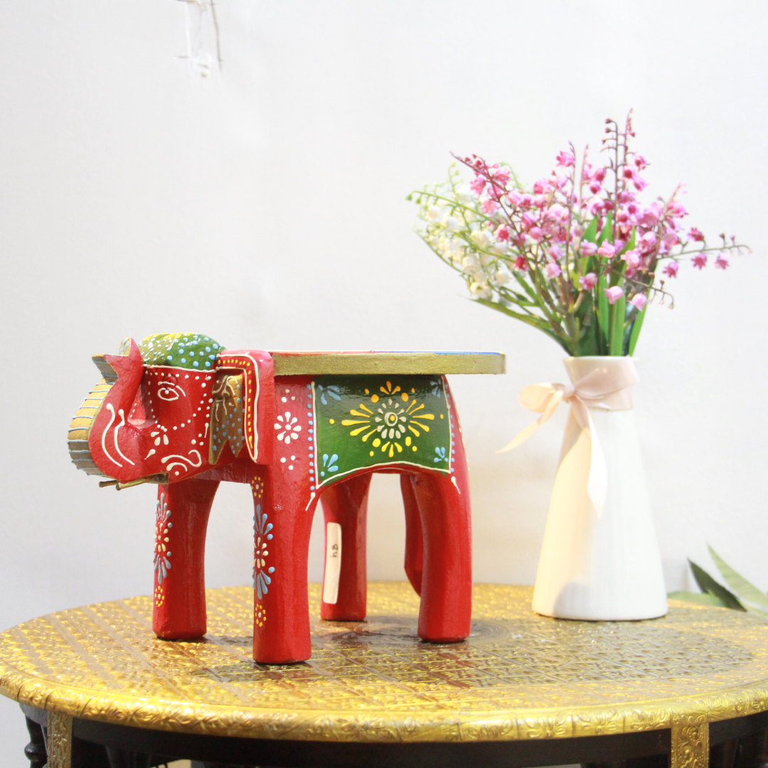 Painted Elephant Stool 6