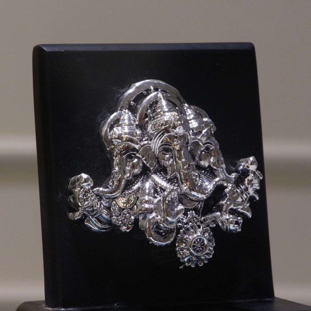 Ganesh JI 4'' Clad Silver W/b - 3