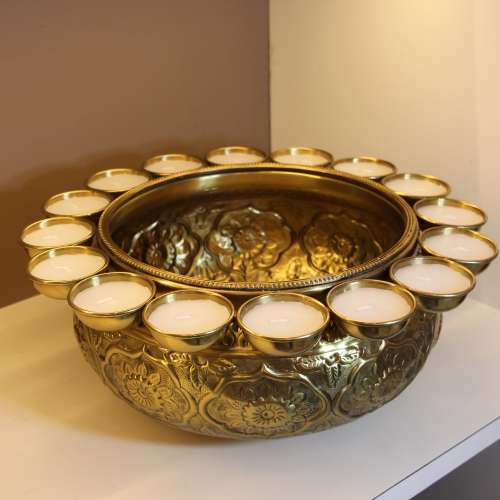 Brass Diya Urli 14''