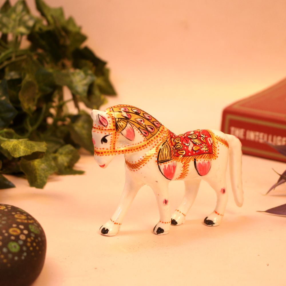 Metal Small Printed Horse 4 Inch - 4