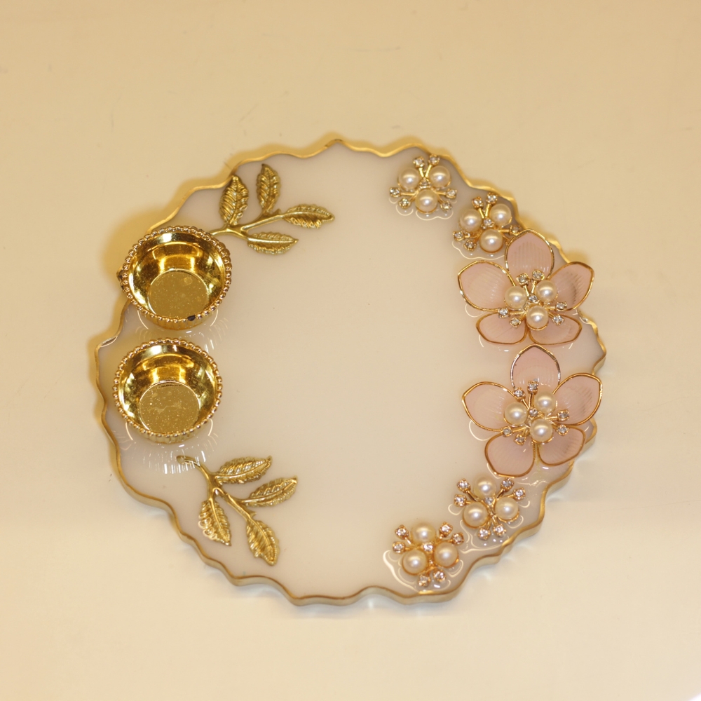 Resin Flower Pooja Plate - 5
