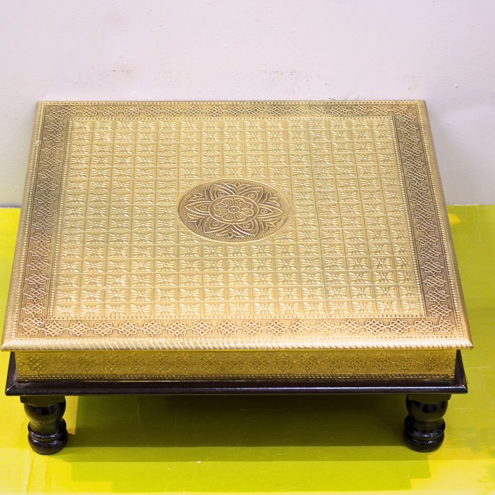18X18 Brass Chowki - 4