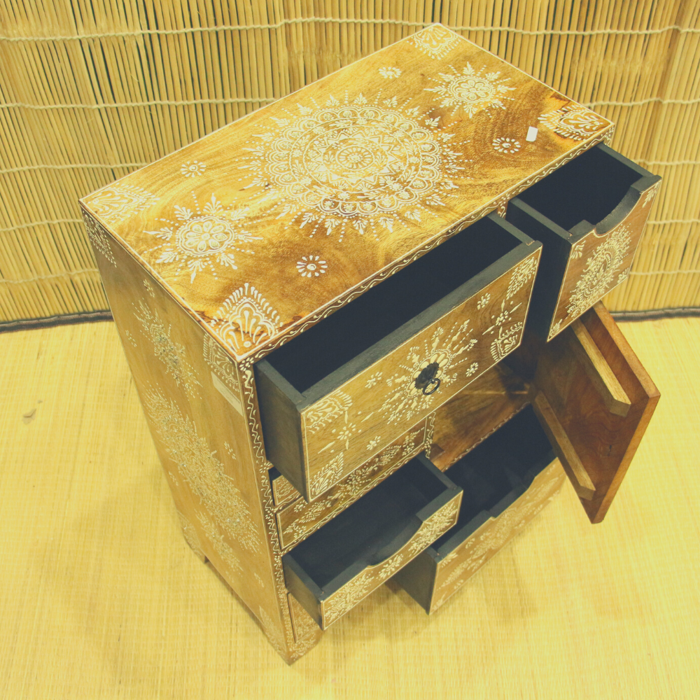 Wooden Printed Side Table